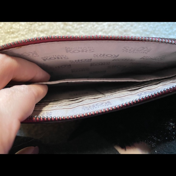 Michael Kors Studded Red Saffiano Wristlet - Picture 6 of 7